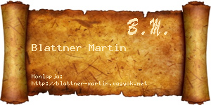 Blattner Martin névjegykártya